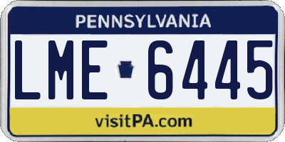 PA license plate LME6445