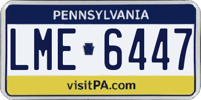PA license plate LME6447