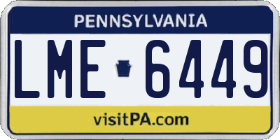 PA license plate LME6449