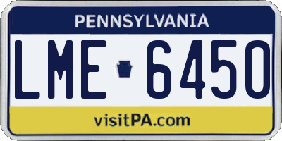 PA license plate LME6450