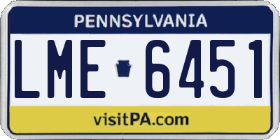 PA license plate LME6451