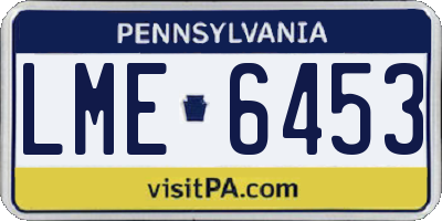 PA license plate LME6453