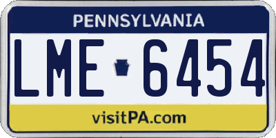 PA license plate LME6454