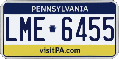 PA license plate LME6455