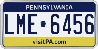 PA license plate LME6456