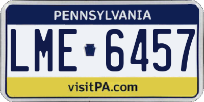 PA license plate LME6457