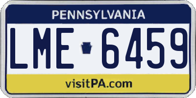 PA license plate LME6459