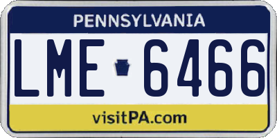 PA license plate LME6466