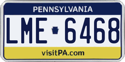 PA license plate LME6468