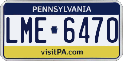 PA license plate LME6470