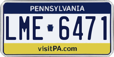 PA license plate LME6471