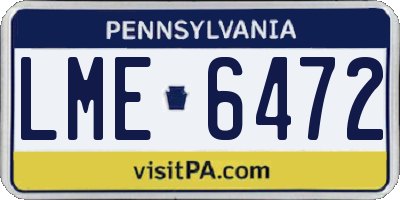 PA license plate LME6472