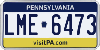 PA license plate LME6473