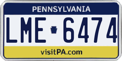 PA license plate LME6474