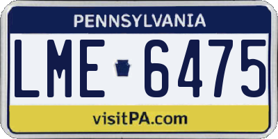 PA license plate LME6475