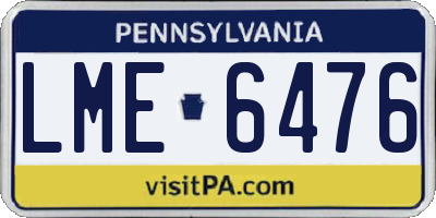 PA license plate LME6476