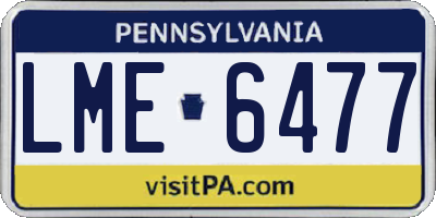 PA license plate LME6477