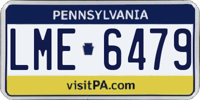 PA license plate LME6479