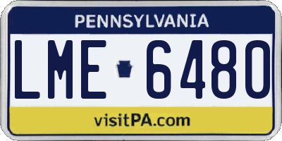 PA license plate LME6480