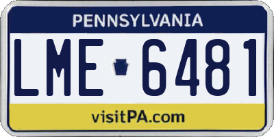 PA license plate LME6481