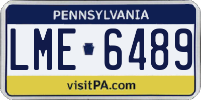 PA license plate LME6489