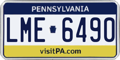 PA license plate LME6490