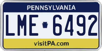 PA license plate LME6492