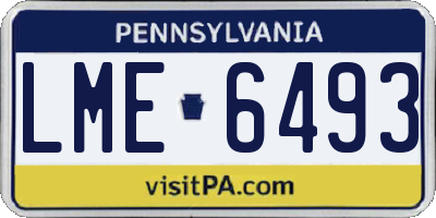 PA license plate LME6493