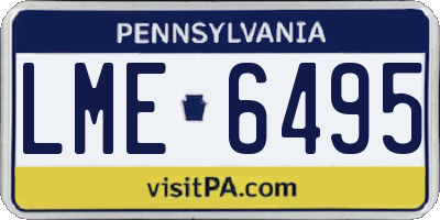PA license plate LME6495