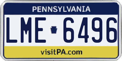 PA license plate LME6496