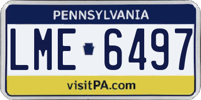 PA license plate LME6497