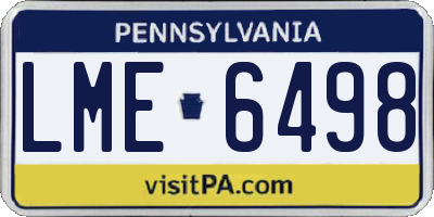 PA license plate LME6498