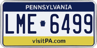 PA license plate LME6499