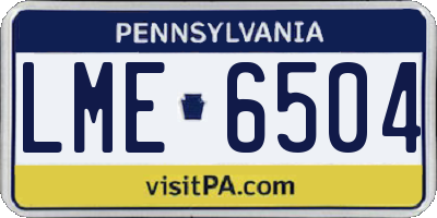 PA license plate LME6504