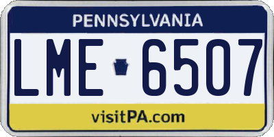 PA license plate LME6507