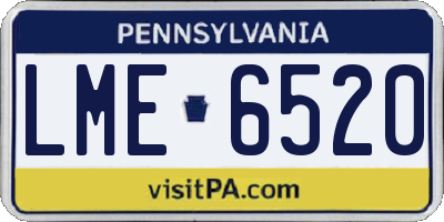PA license plate LME6520
