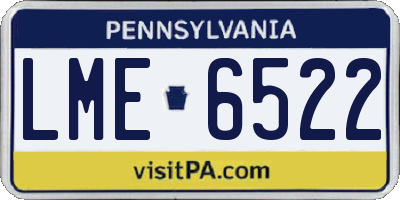 PA license plate LME6522