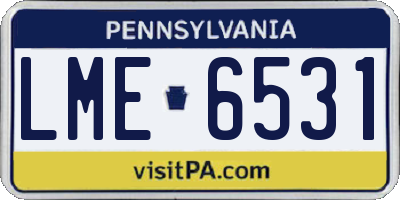 PA license plate LME6531