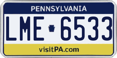 PA license plate LME6533