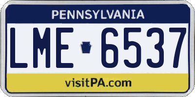 PA license plate LME6537