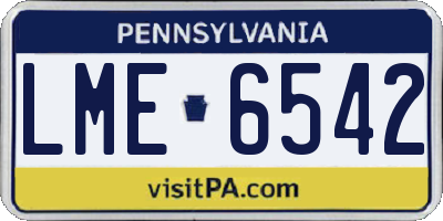 PA license plate LME6542