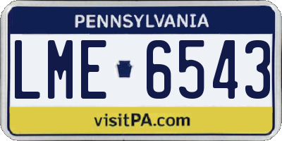 PA license plate LME6543