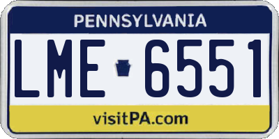 PA license plate LME6551
