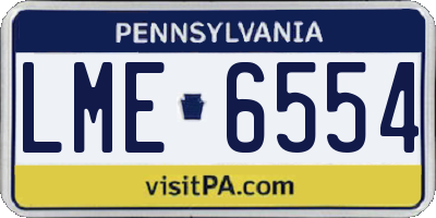 PA license plate LME6554