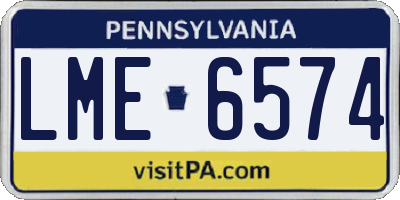 PA license plate LME6574