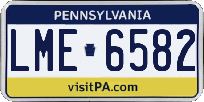 PA license plate LME6582