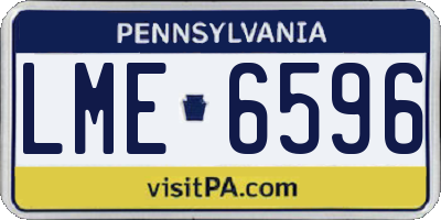 PA license plate LME6596