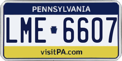 PA license plate LME6607