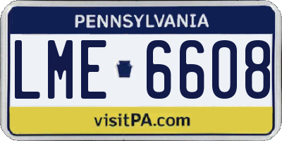 PA license plate LME6608