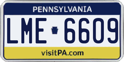 PA license plate LME6609